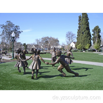 Leben Größe Bronze spielen Kinder Statue zum Verkauf